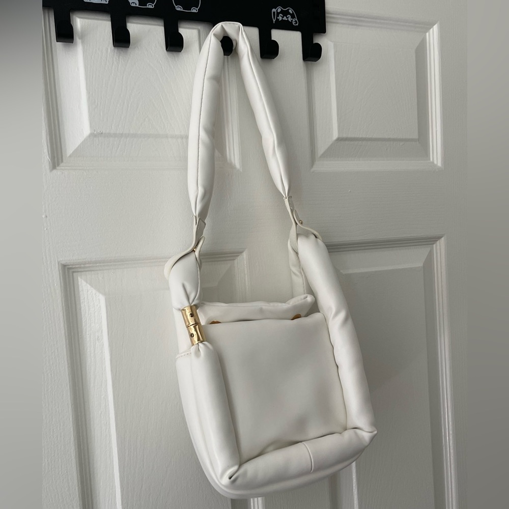 Soft white shoulder bags